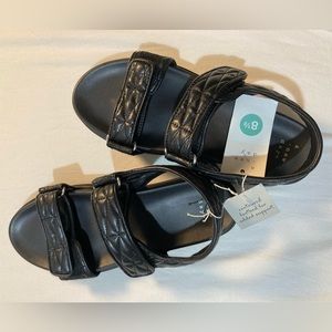 A New Day black faux leather sandals, women’s size 8.5, new with tags!